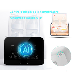 Sinbide Chauffe-biberon pour Bébés 7-en-1 Chauffe-lait, avec Veilleuse