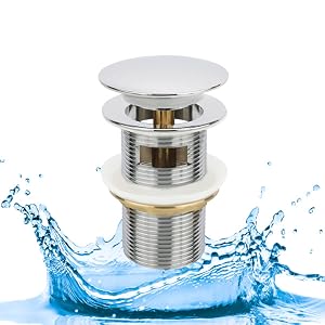 Bouchon de vidange de baignoire autoportante chromé