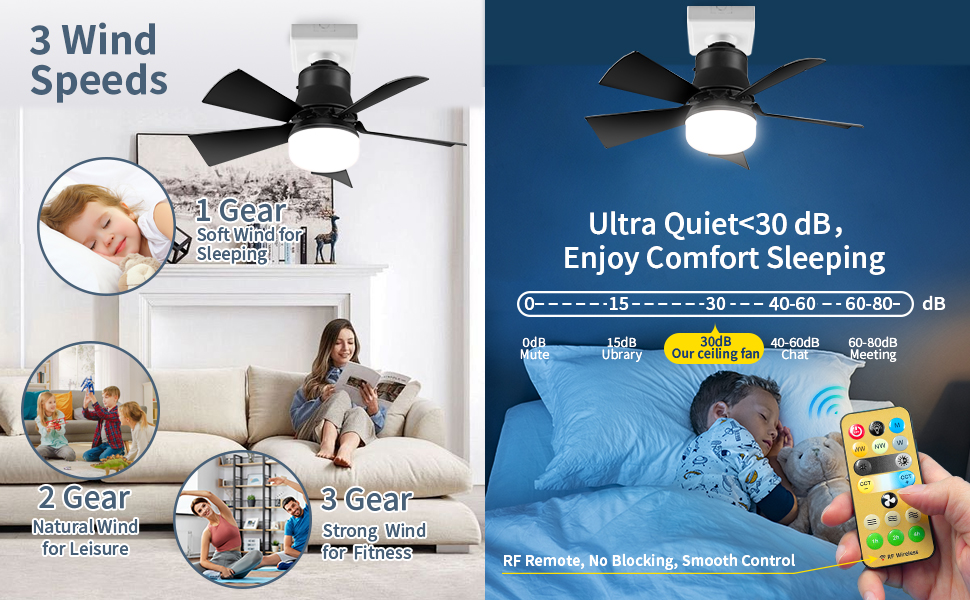 Porch Quiet Small Room RV Garage Dorm Electric Mute Ceiling Fan gazebo fan outdoor hanging air 