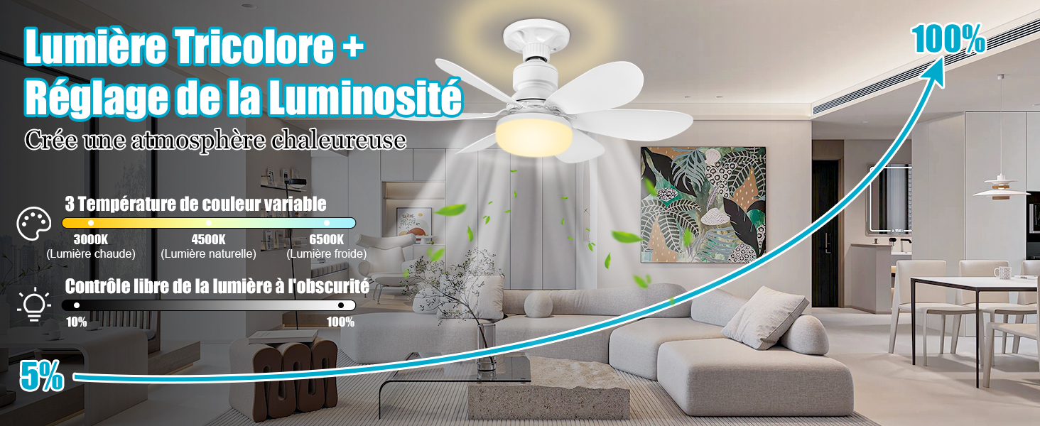 ampoule ventilateur plafond