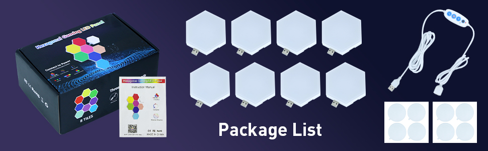 hexagone rgb lumiere hexagonale murale lumoonosity led hexagon setup gaming decoration led setup