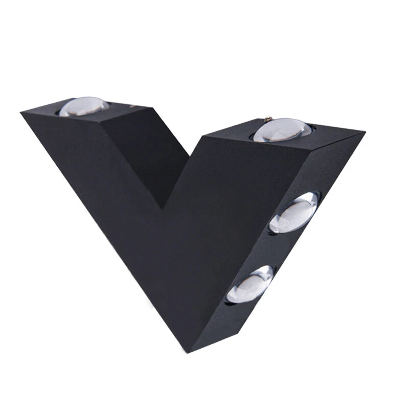 6W LED Outdoor Wall Mounted Lamp Modern Up Down Light Fixture V Shape Waterproof - Picture 14 of 23