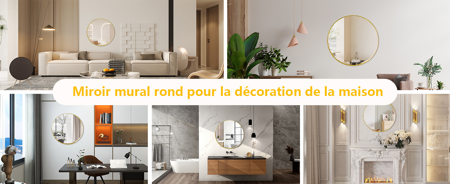 Miroir mural rond