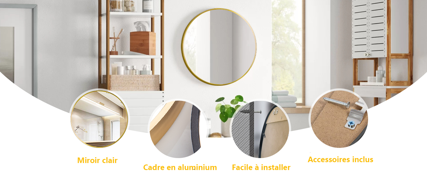 Miroir mural rond