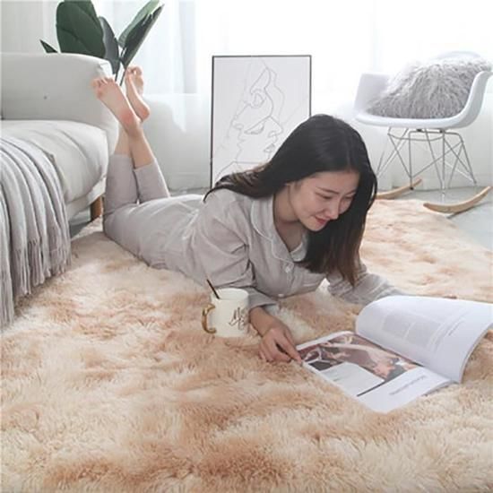 Tapis de Salon 160 x 230cm en Peluche Beige
