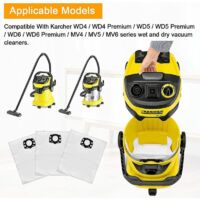 KZQ 10 Bolsas para Aspiradora Karcher WD5 WD4 WD6 MV4 MV5 MV6 Bolsas de Filtro para Aspiradoras Karcher Filtros de Repuesto 2.863-006.0 FX