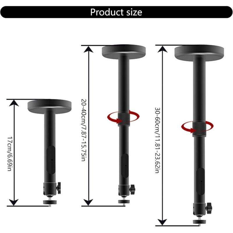 Aluminium-Projektorhalterung – 360°-Drehung – 90° vertikale Verstellung – max. Traglast 5 kg – Decken- oder Wandmontage – 5