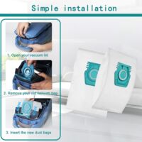 12 sacs à poussière de rechange pour aspirateur Miele TU Guard L1/Guard S1/CO Guard M1 - Accessoire pour aspirateur : sac à poussière, 3 jeux de filtres en coton, petite brosse - 5