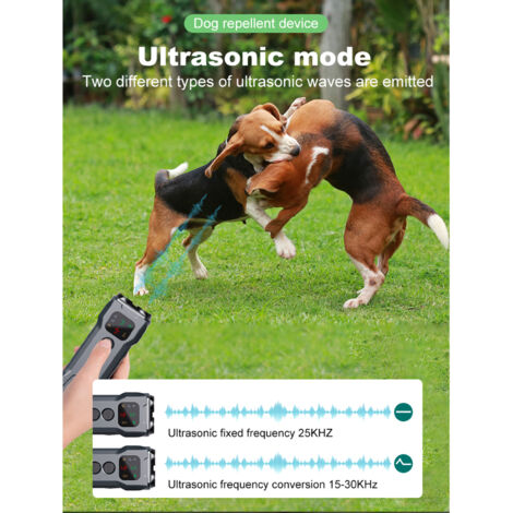 Répulsif anti-aboiements à ultrasons, répulsif anti-aboiements portable, répulsif intelligent pour chiens et appareil de dressage pour chiens de petite et grande taille avec lumière LED - 5