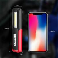 Deckon Lampe de Travail, Lampe Baladeuse led Rechargeable usb Aimantee, COB Mecanique Lampe d'Inspection pour Réparation Automobile,Garage, Camping,d'urgence, etc