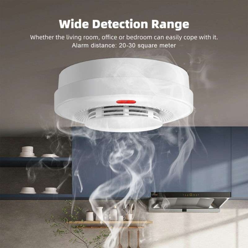 Détecteur de fumée intelligent WiFi, alarme incendie, vérification automatique, application Tuya, détection à 360 degrés, contrôle à distance pour maison, camping-car, hôtel, bureau, surveillance mul