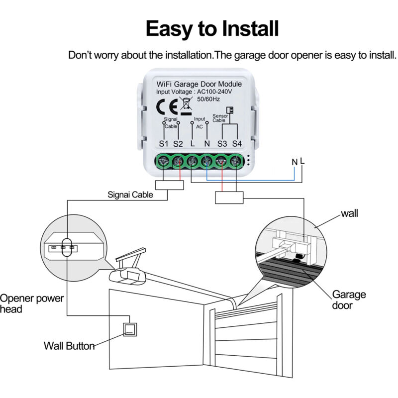 Contrôleur d'ouverture de porte de garage WiFi Tuya