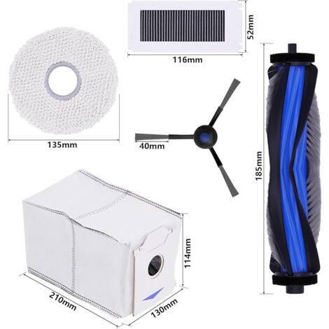 FOREHILL 20PCS accessoires pièce de rechange pour Ecovacs Deebot N30 Pro, pièces détachées pour aspirateur N30 Pro, 1 brosse principale + 4