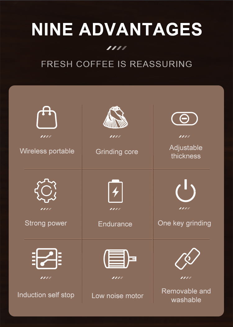 Molinillo de café portátil recargable por USB