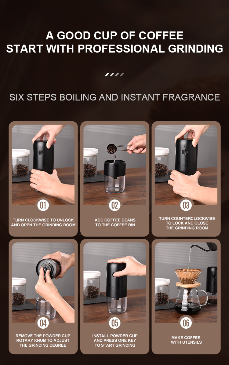 Portable coffee usb rechargeable grinder