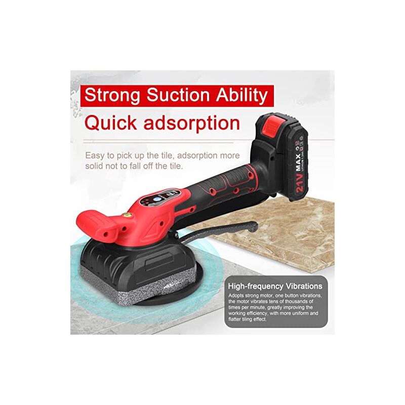 Machine de carrelage 21 V, capacité de charge élevée, pose de carrelage mural, outil vibrant, outils utilitaires de décoration de la maison avec ventouse agrandie