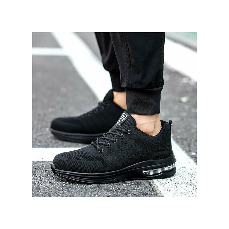 Scarpe Antinfortunistiche Uomo/Donna - Punta In Acciaio, Leggere, Traspiranti, Nero, Taglia EU 41 - Foto 4