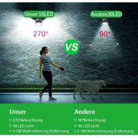 solar lights for outdoor, 50 LED solar lights for outdoor with motion detector 270? super bright solar light, 3 mode safety wall light IP65 waterproof wall light for outdoor garden (1pc) Cisea