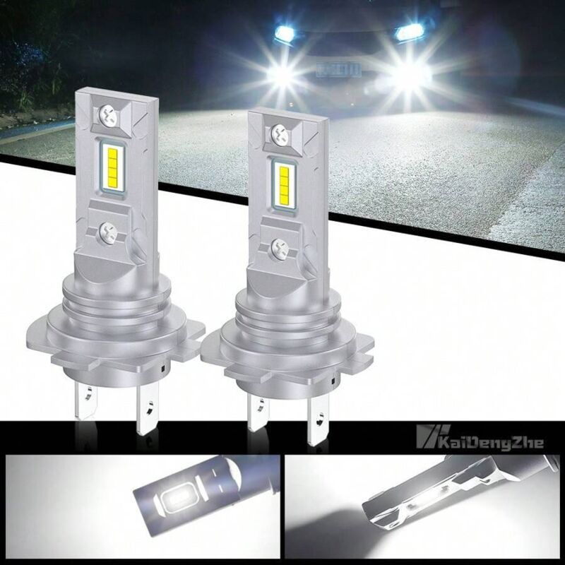 Lot de 2 ampoules de phares de voiture à LED H7 1:1 12 V 4000 lm 6000 K Lumière blanche Plug & Play Mini taille super lumineuse pour une dissipation thermique efficace - 5
