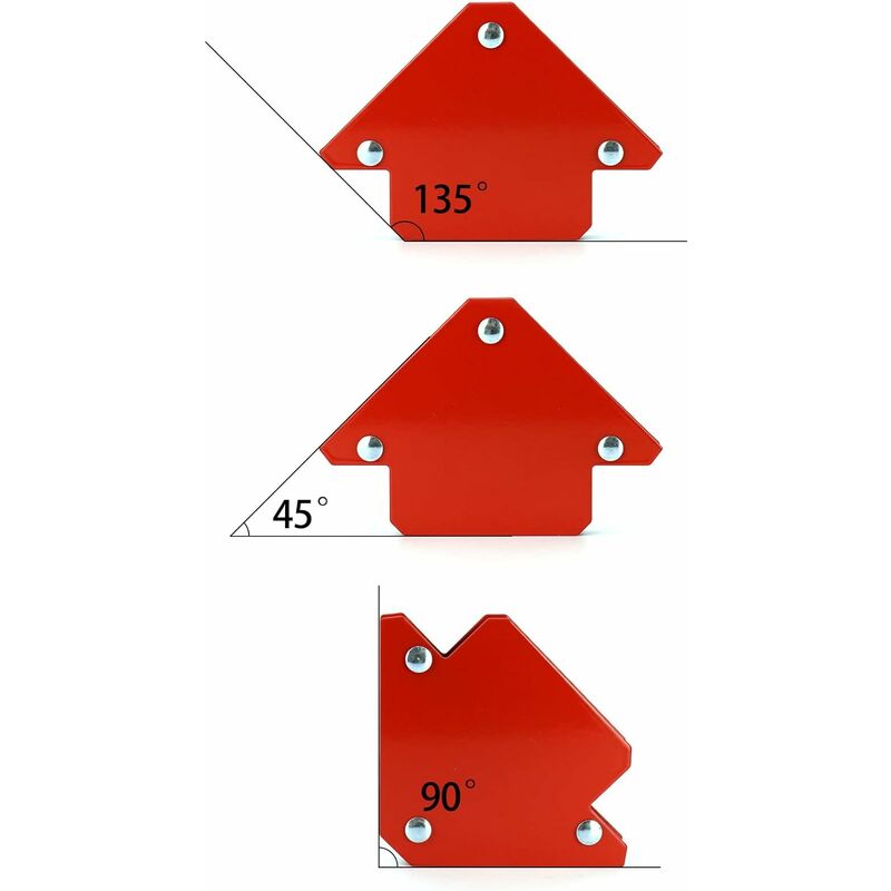 Magnete per saldatura da 6 pezzi, Posizionatore magnetico per saldatura  Angolo di saldatura 30°/45°/60°/75°/90°/105°/120°/135°, Forza di tenuta 6,8  kg/15 libbre - 11,3 kg/25 libbre,SOEKAVIA