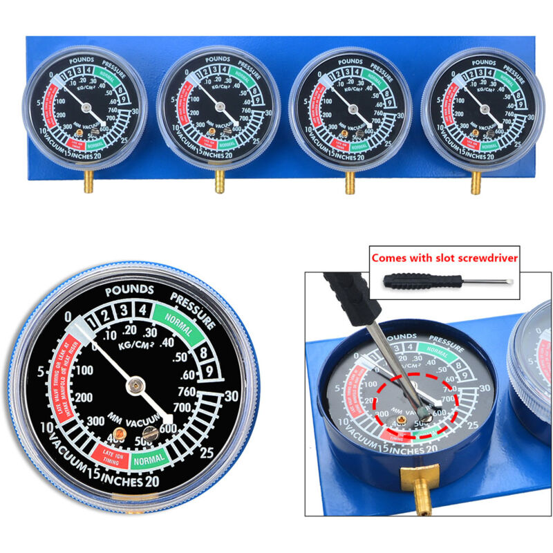 Kit de synchronisation de carburateur à 4 cylindres, jauge à vide, jauges d'équilibrage de synchronisation pour carburateurs de moto