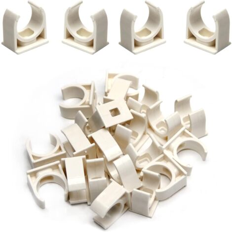 Kyuionty 12 morsetti per tubi dell'acqua in PVC, 40 mm, fibbie a forma di U per tubi dell'acqua e tubi di supporto (bianco