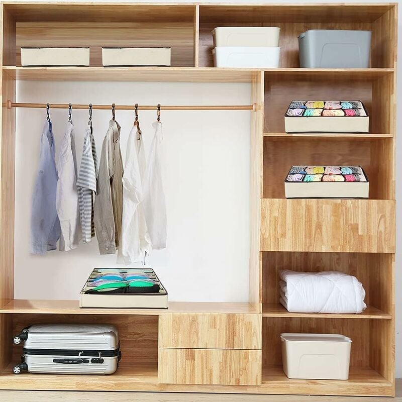 Lot De 4 Rangement Tiroir Sous Vetement Organiseurs De Tiroir Sous-Vtements Rangement Tiroir