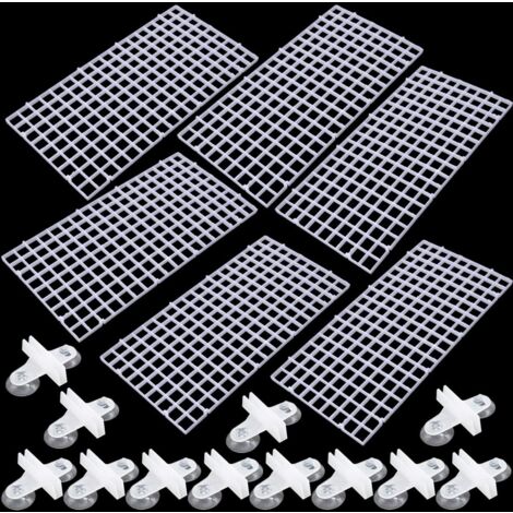 Divisori Acquario Plastica Divisori Per Acquario - 8 Griglie In Plastica Con 10 Clip | Separatore Per Pesci | Divisorio Per Vasche | Ideale Per Isolamento Griglia Divisoria Per Acquario