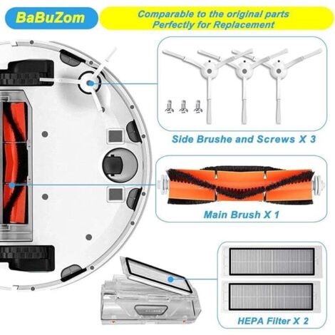 Accessoires Remplaçant kit pour Xiaomi Roborock S50 S51 S55 S5 S60 S65 S6, Pièces de rechange pour Roborock S5 Max S6 Max S6 Pure