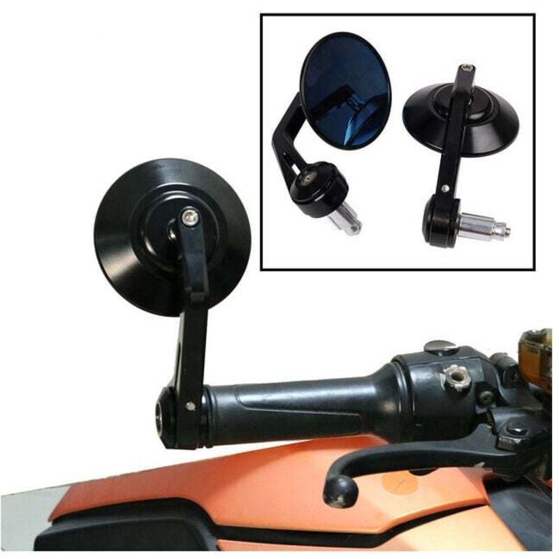 Rétroviseurs Moto Barre D'Extrémité Bleu Pour FB Mondial Flat Track HPS 125 300 Hipster Imola SMT SMX 125 – Rétro Guidon Universel