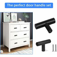 15PCS Poiignée d'Armoire en T Seul TrouPoignée de Porte en Forme de T Poiignées en T en Acier Inoxydable Poignées de Tiroir Poignées de Meuble Cuisine Poignées de Placard Noir