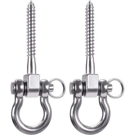 2 Ganci Da Soffitto In Acciaio Inox 304 | Portata 450 Kg Ciascuno | Girevoli 360° Per Altalene, Sacco Boxe, Amache - 3