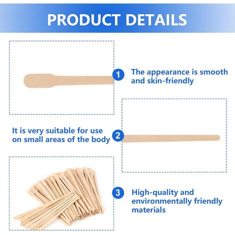 200 Pièces Bâtonnets de Cire pour Épilation des Sourcils, Waxing Sticks Applicator, Spatules en Bois Naturel pour Épilation du Visage, des Jambes, Applicateurs avec Poignée pour Précision - 3