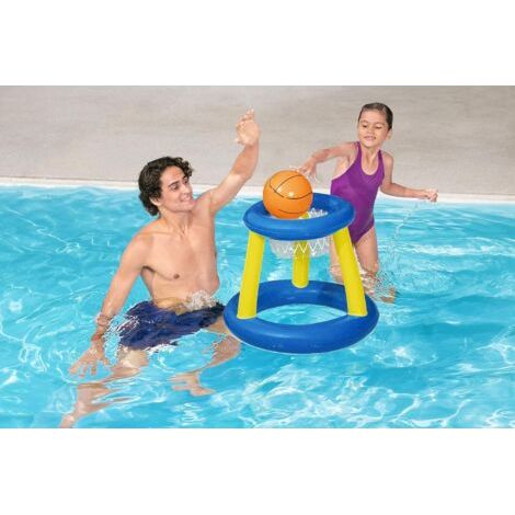Panier flottant avec 1 ballon gonflable gratuit, jouet aquatique gonflable pour enfants et adultes (59x59x49cm) - 2