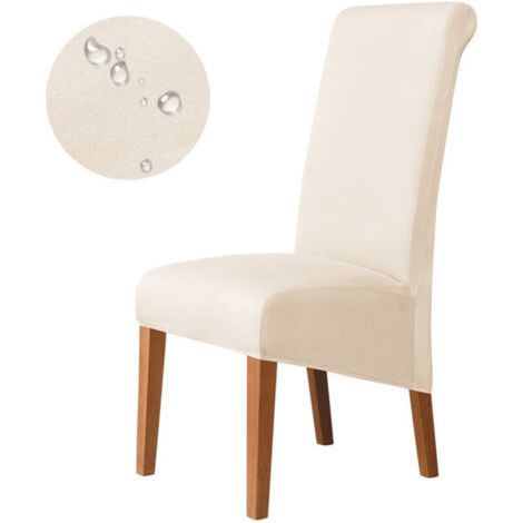 Chair Covers pour Salle à Manger, Housse de siège Extensible Douce pour Grande Chaise de Salle à Manger, Protecteur de Chaise Parsons Lavable Amovible, 2 pièces,Blanc - 1