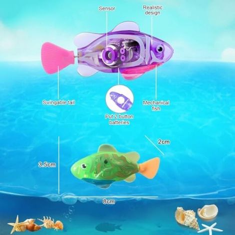 Poisson électrique interactif, lumière LED étanche, balancement variable, queue réaliste couleurs changeantes (lot de 4) - 4