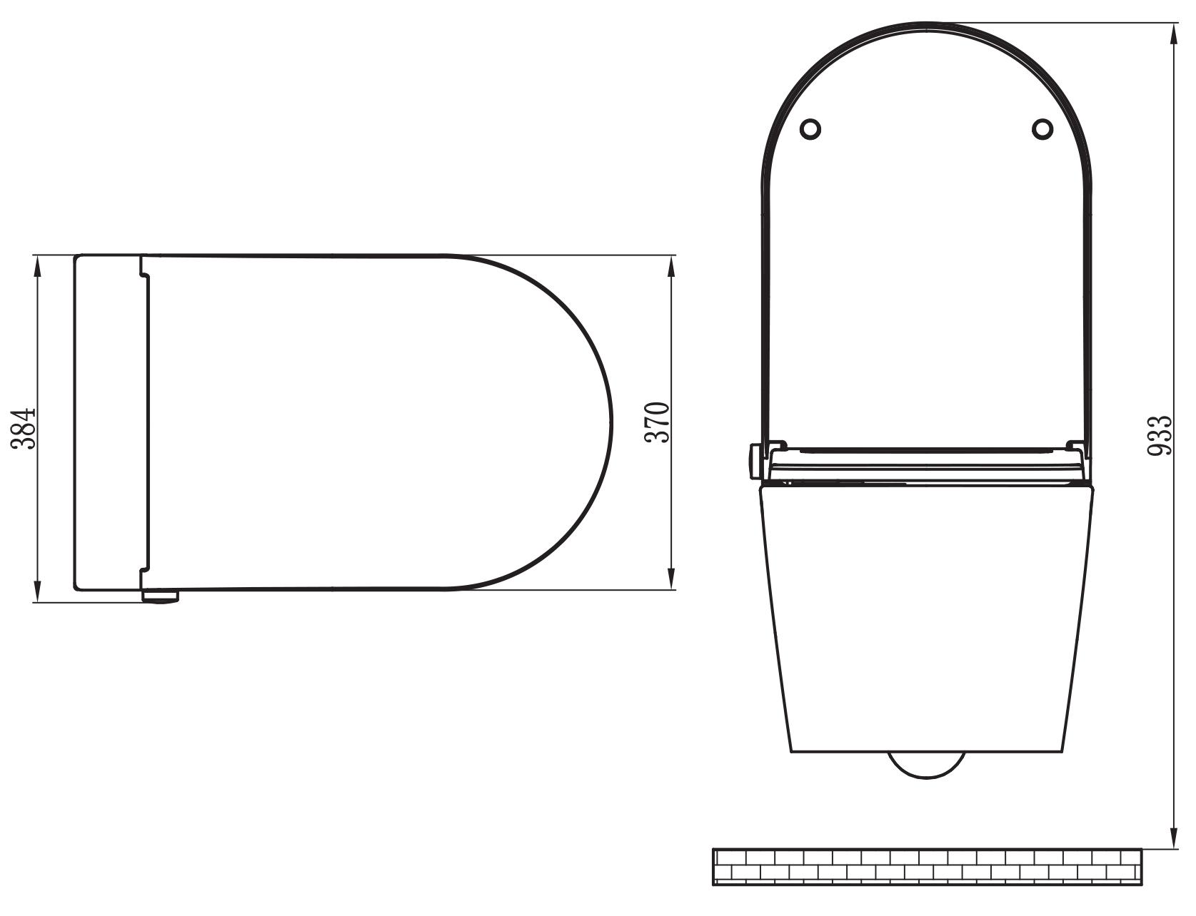 Dusch Pro+ BERNSTEIN Shower Toilet - Drawing 2