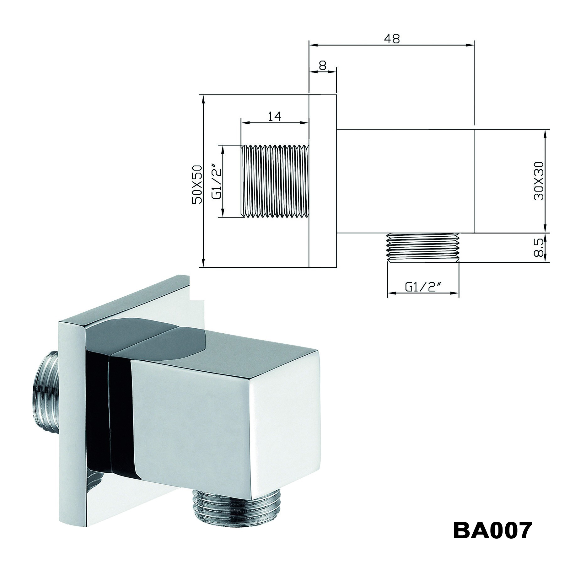 Wall connection bend BA007