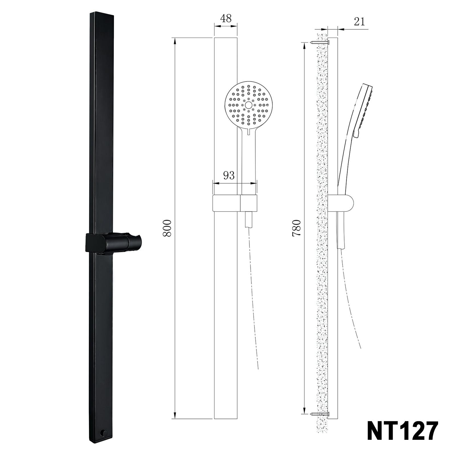 Shower Rail NT127 black