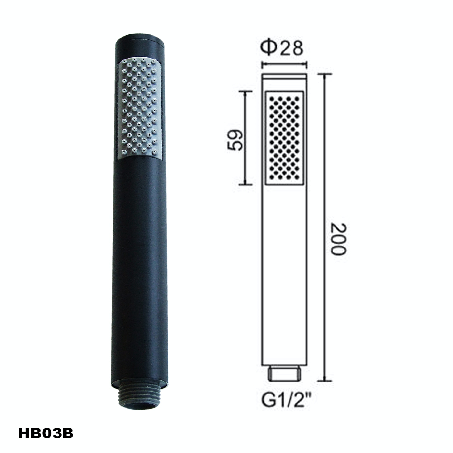 Matt Black Hand Shower HB03B