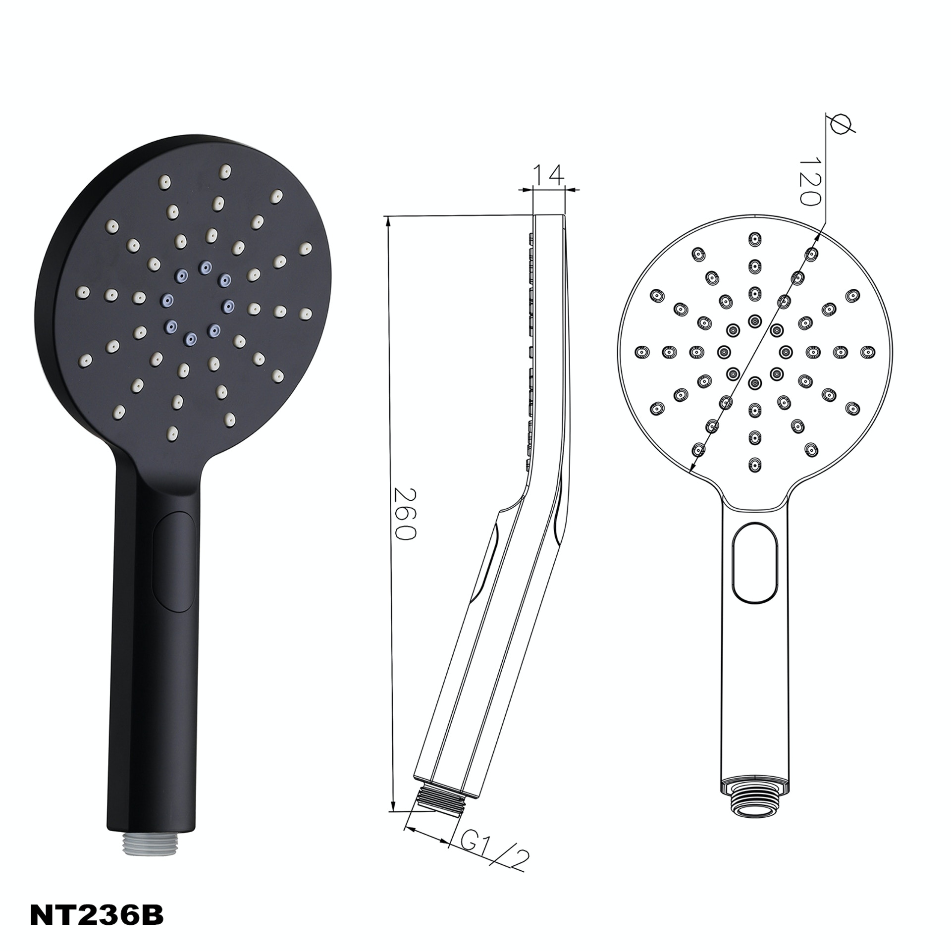 Matt Black Hand Shower NT236B