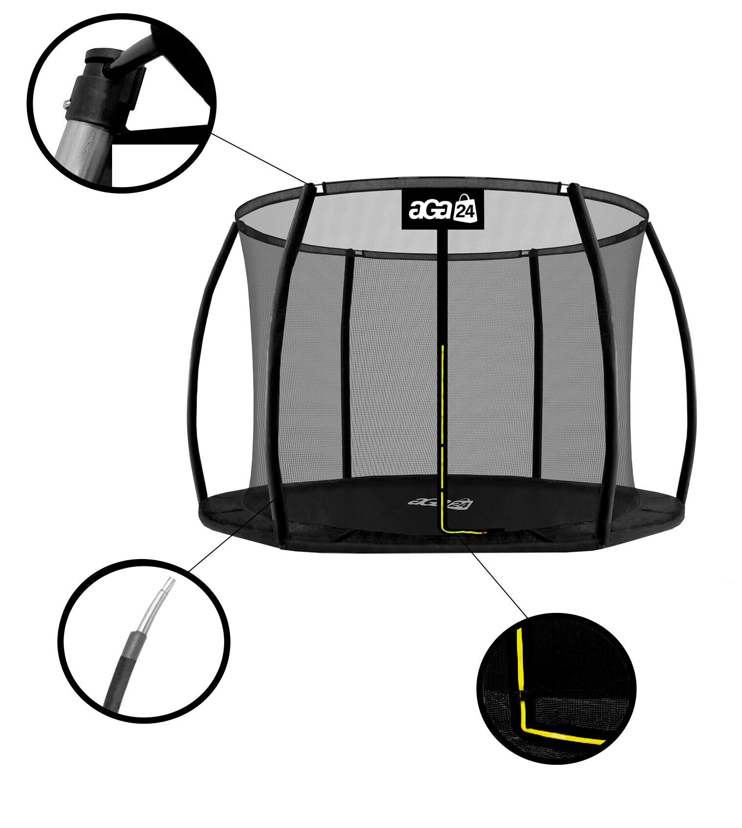 GYMAX Filet De Trampoline De Rechange Pour Trampolines Ronds De 2,4 à 4