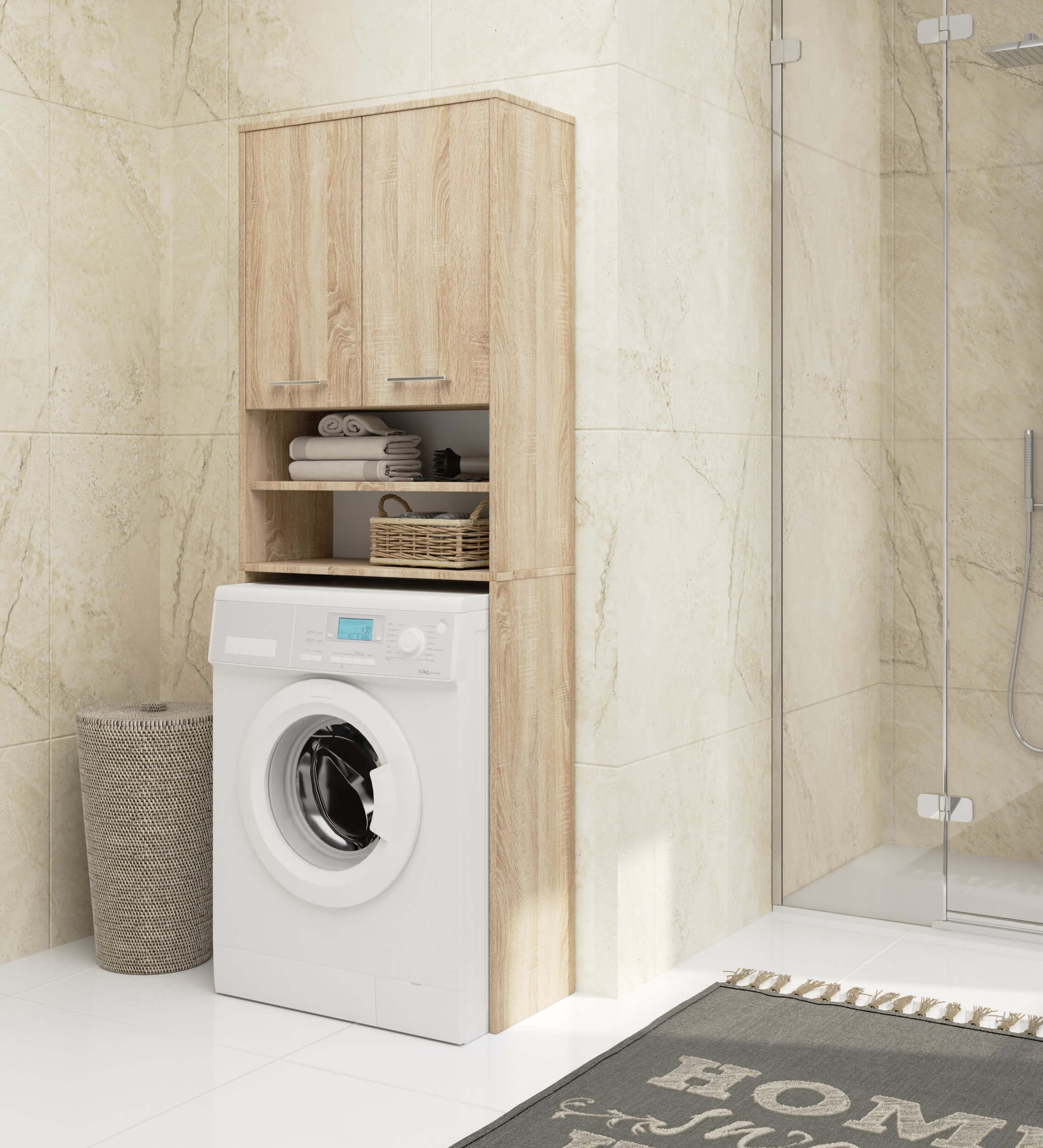 Colonne Salle De Bains AKORD FIN Chêne Sonoma 64 Cm 2 Portes Façade Chêne Sonoma 4 étagères 64x30x180 Cm -Songmics Soldes Magasin AAHKMJXYDAFdJAOAIMEbOAchNsnGA2noqsEADvaXRypPc4PRYHkYeYyFJwJFru