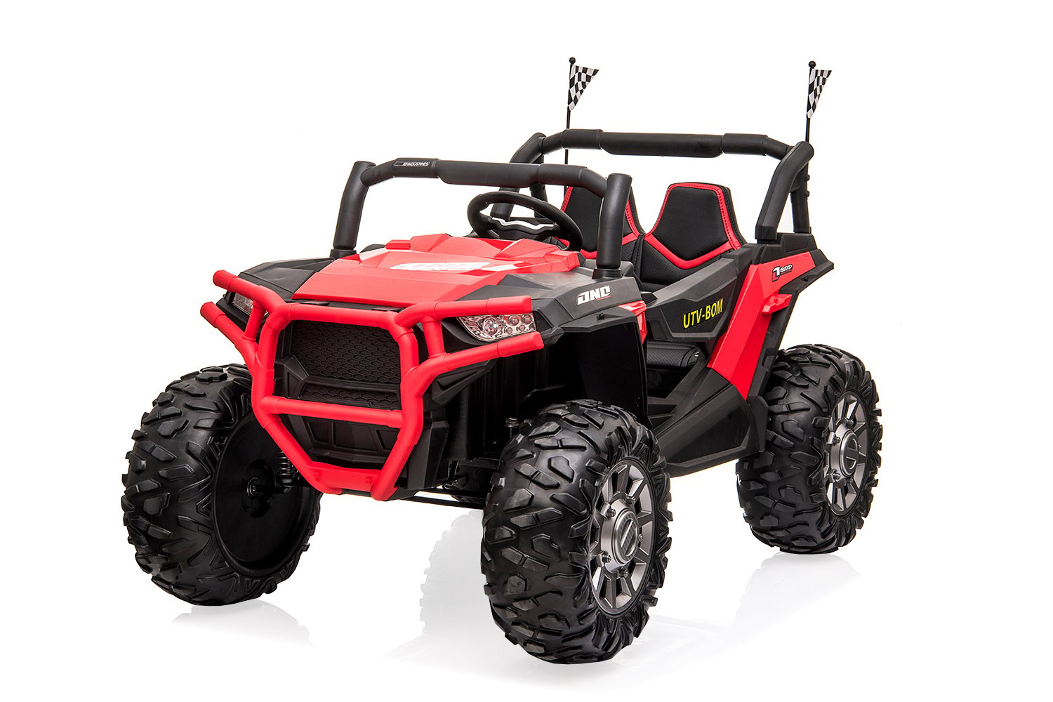 COSTWAY UTV Coche Eléctrico para Niños con 2 Plazas, 12 V Vehículo  Todoterreno Eléctrico con Control Remoto 2.4G, Función de Arranque Lento,  Faros y Luce, Música, para Niños de 3 a 8 Años (Rojo)