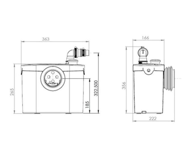 SFA SANITRIT - SANITOP UP TRITURATORE WC + LAVABO SPSUP