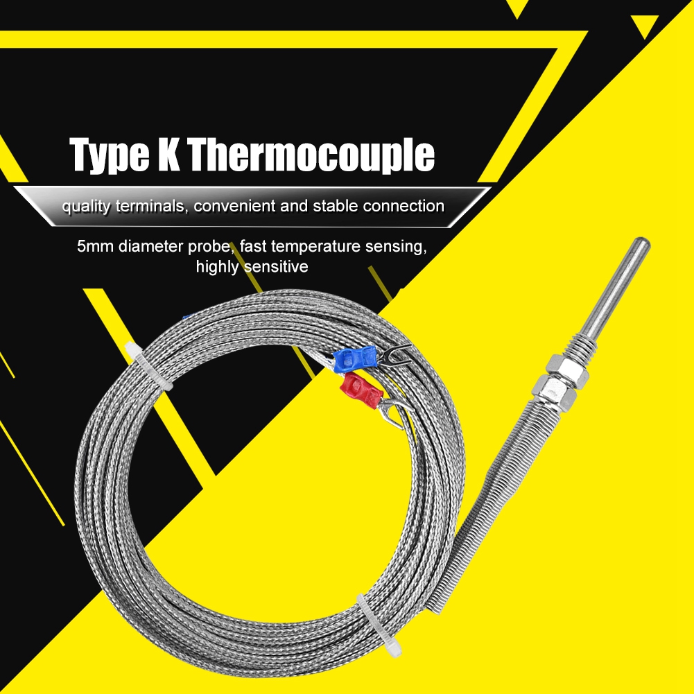 Sonde Thermocouple Type K Rondelle 4/5/6mm - Plage 0-400°C, Pour Mesure Température