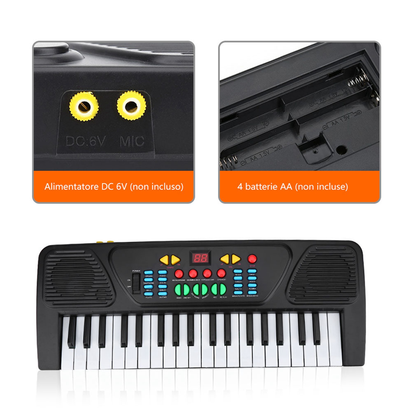 Piano Pour Enfants 37 Touches - Avec Micro Et Fonctions Multiples
