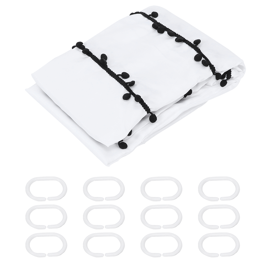 Schwarzer Duschvorhang Mit Regentropfen-Muster - Wasserdicht 123x220cm Polyester