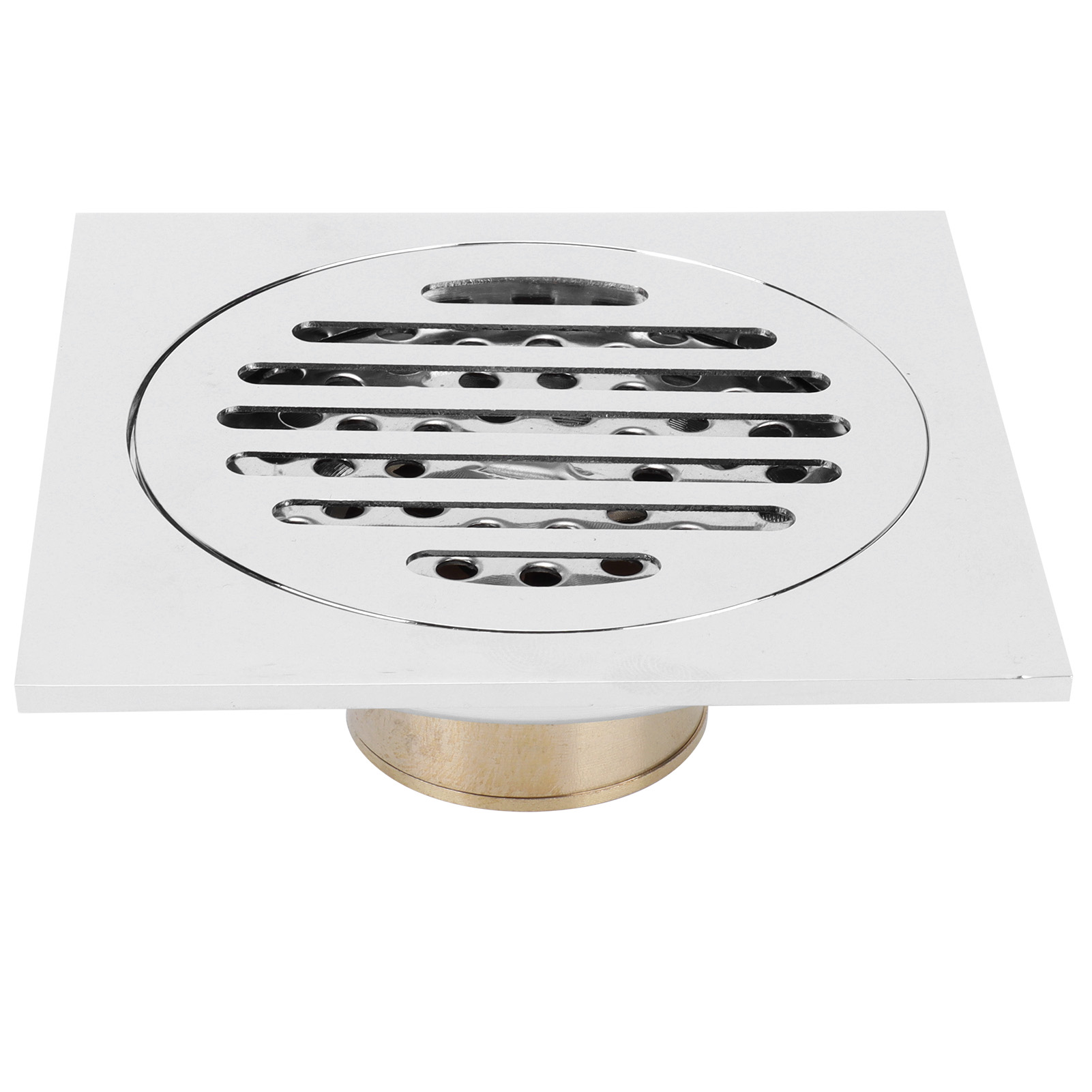 EXF Kit di scarico quadrato per doccia da 15,2 cm, nero opaco, in acciaio inox, con flangia, griglia rimovibile, filtro per capelli, non adatto per vasca da bagno
