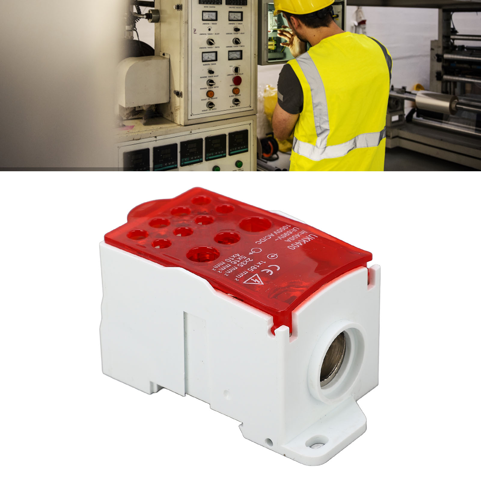 Eosnow Boîte de distribution de bornier 411, Rail Din, monophasé à 4 niveaux pour l'ingénierie